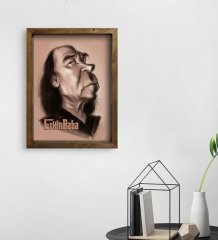 BK Home Erkin Baba Tasarımlı Doğal Masif Ahşap Çerçeveli Tablo 45x65cm-2