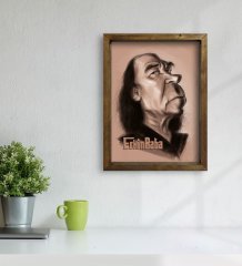 BK Home Erkin Baba Tasarımlı Doğal Masif Ahşap Çerçeveli Tablo 45x65cm-2