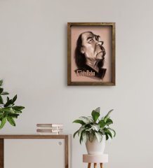 BK Home Erkin Baba Tasarımlı Doğal Masif Ahşap Çerçeveli Tablo 45x65cm-2