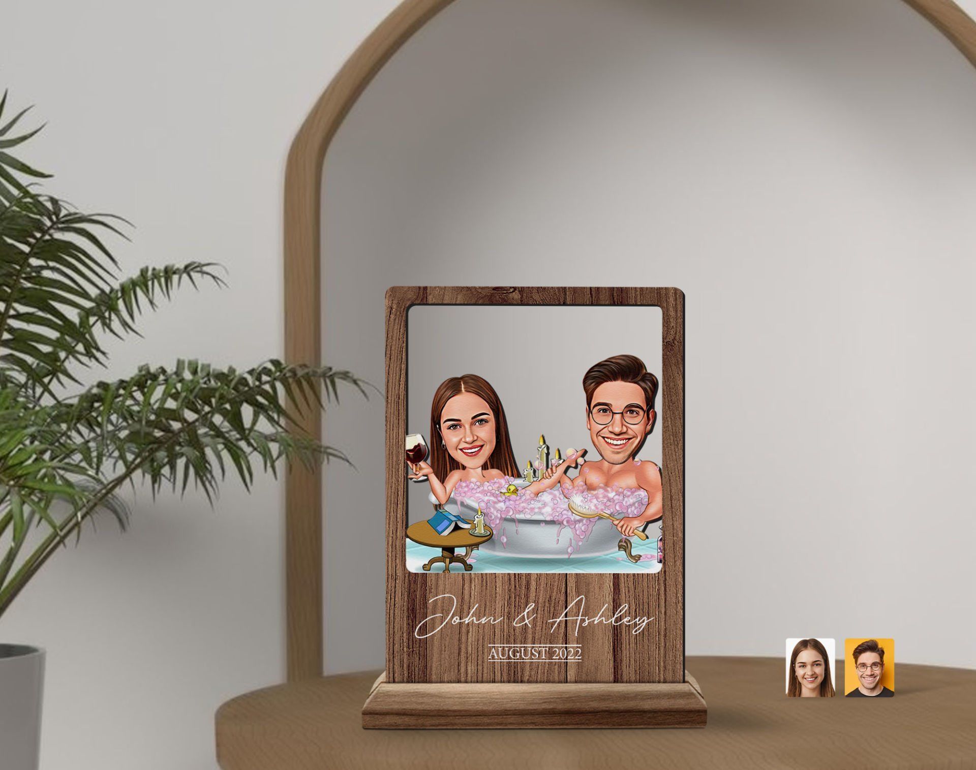 BK Gift Kişiye Özel Sevgililer Karikatürlü Ahşap Standlı Biblo, Sevgililer Günü Hediyesi, Doğum Günü Hediyesi, Yıl Dönümü Hediyesi-27