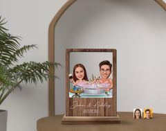 BK Gift Kişiye Özel Sevgililer Karikatürlü Ahşap Standlı Biblo, Sevgililer Günü Hediyesi, Doğum Günü Hediyesi, Yıl Dönümü Hediyesi-27
