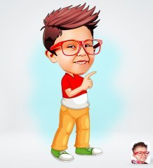 Kişiye Özel Erkek Çocuk Tasarımlı Dijital Karikatür-1