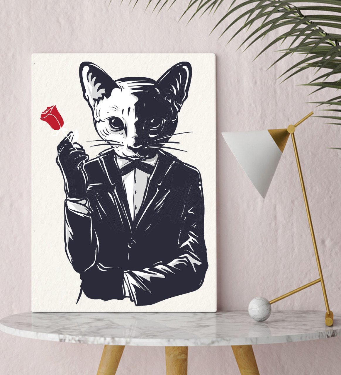 BK Gift Godfather Cat Tasarımlı Kanvas Tablo 30x50cm-1