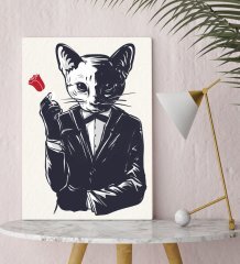 BK Gift Godfather Cat Tasarımlı Kanvas Tablo 30x50cm-1