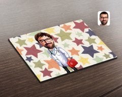 Kişiye Özel Erkek Acil Tıp Teknisyeni Karikatürlü Ahşap Puzzle-1