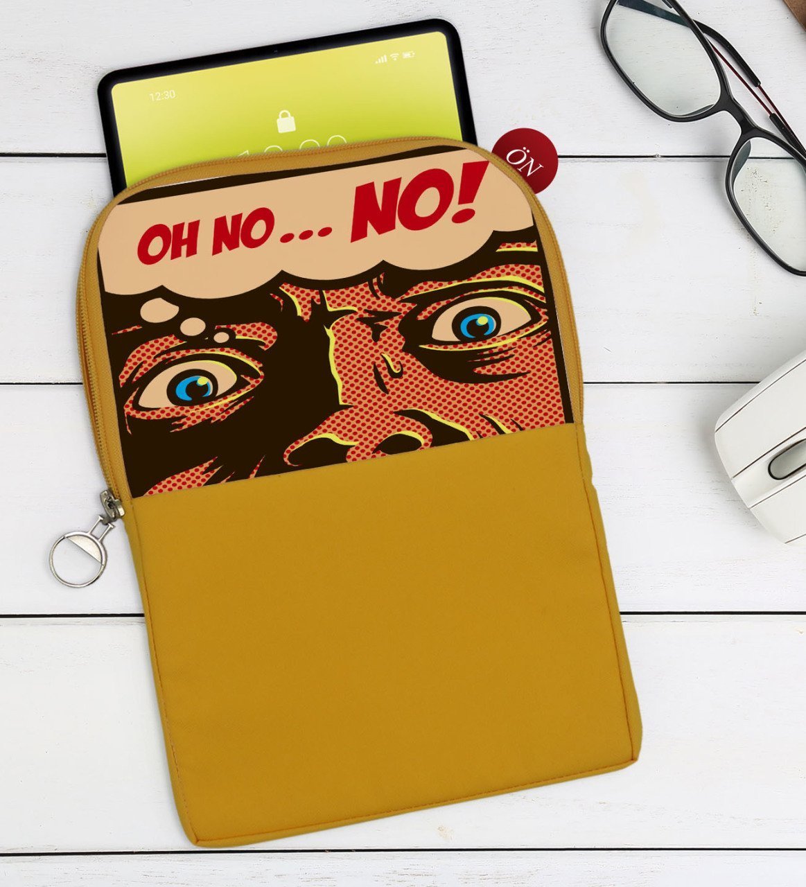 BK Gift Pop Art Tasarımlı Taşınabilir Koruyucu Tablet Kılıfı & Organizer Çanta - Sarı-10