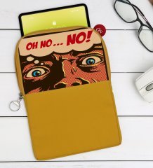 BK Gift Pop Art Tasarımlı Taşınabilir Koruyucu Tablet Kılıfı & Organizer Çanta - Sarı-10