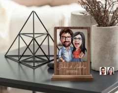 BK Gift Kişiye Özel Sevgililer Karikatürlü Ahşap Standlı Biblo, Sevgililer Günü Hediyesi, Doğum Günü Hediyesi, Yıl Dönümü Hediyesi-26