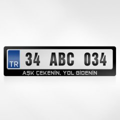 Kişiye Özel Aşk Çekenin Yol Gidenin Yazılı Plakalık
