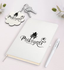 Kişiye Özel Psikiyatr Beyaz Defter Kalem Ve Anahtarlık Hediye Seti