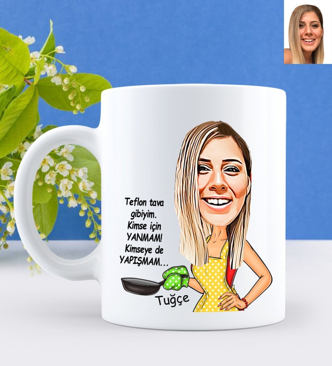 Kişiye Özel Kimse İçin Yanmam Karikatürlü Beyaz Kupa Bardak-1