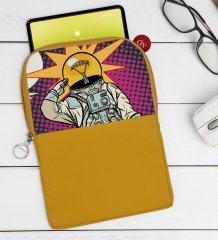 BK Gift Pop Art Tasarımlı Taşınabilir Koruyucu Tablet Kılıfı & Organizer Çanta - Sarı-9