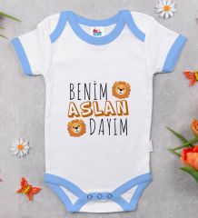BK Kids Aslan Dayım Tasarımlı Mavi Bebek Body Zıbın-1