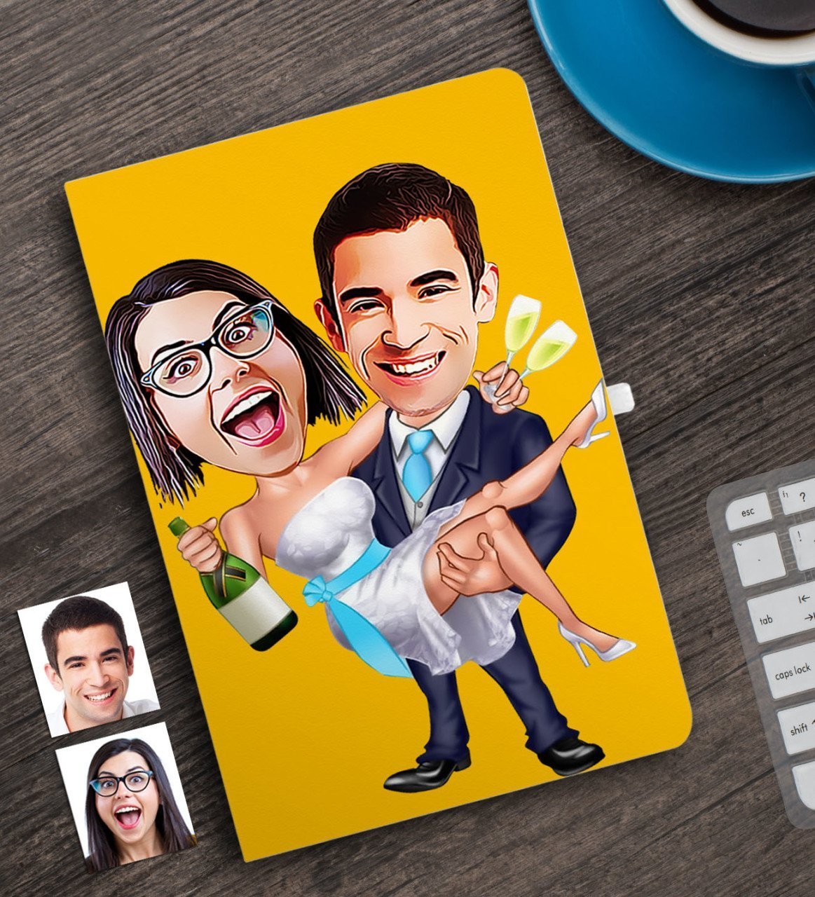 Kişiye Özel Evleniyoruz Karikatürlü Defter-4