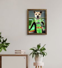 Evcil Dostlara Özel Nascar Pilot Tasarımlı Portre Doğal Masif Ahşap Çerçeveli Tablo 45x65cm-5