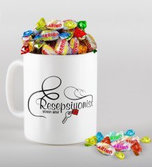 Kişiye Özel Resepsiyonist Kupa ve Haribo Şeker Hediye Seti-1