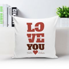 Kişiye Özel Beyaz Kare Yastık Kılıfı - 011