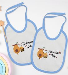 BK Kids Annesinin ve Babasının Balı Tasarımlı 2’li Mavi Mama Önlüğü-1