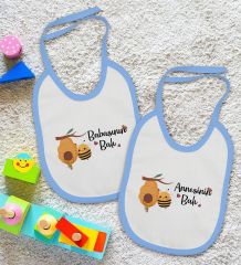 BK Kids Annesinin ve Babasının Balı Tasarımlı 2’li Mavi Mama Önlüğü-1