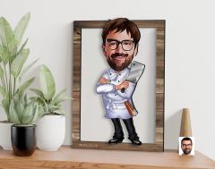 BK Gift Kişiye Özel Erkek Chef Karikatürlü 3D Ahşap Tablo, Sevgiliye Hediye, Arkadaşa Hediye, Yıl Dönümü Hediyesi, Doğum Günü Hediyesi-20