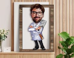 BK Gift Kişiye Özel Erkek Chef Karikatürlü 3D Ahşap Tablo, Sevgiliye Hediye, Arkadaşa Hediye, Yıl Dönümü Hediyesi, Doğum Günü Hediyesi-20