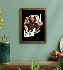 BK Home Erkin Baba Tasarımlı Doğal Masif Ahşap Çerçeveli Tablo-1