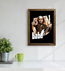 BK Home Erkin Baba Tasarımlı Doğal Masif Ahşap Çerçeveli Tablo-1