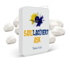 Kişiye Özel Sarı Lacivert Aşk Metal Çakmak