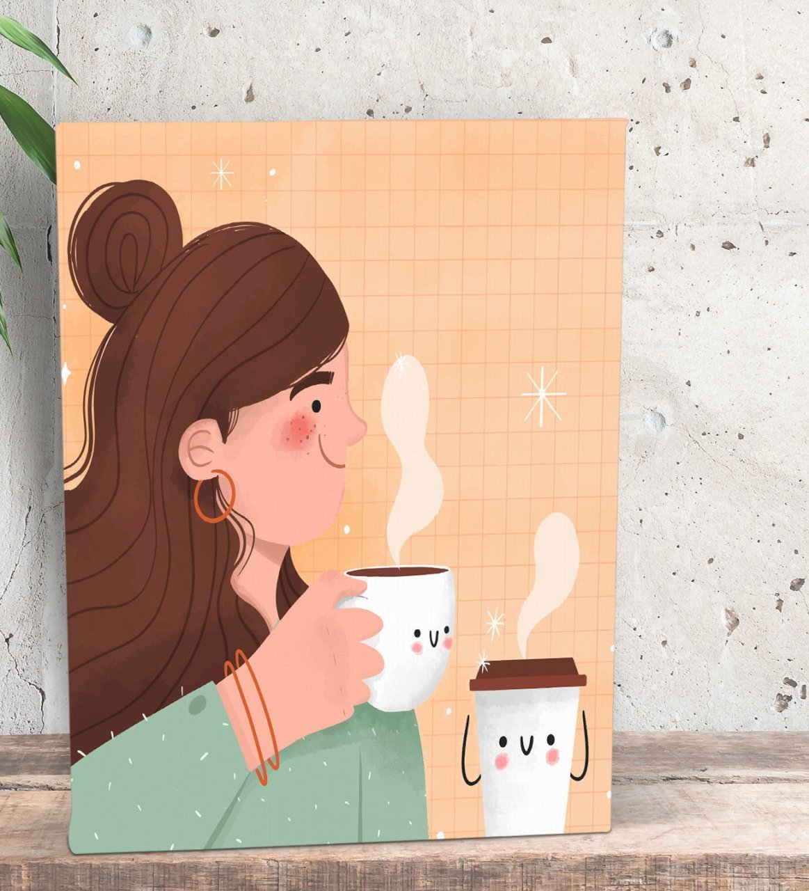 BK Gift Coffee Tasarımlı Dekoratif Mini Kanvas Tablo 15x20cm-29