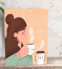 BK Gift Coffee Tasarımlı Dekoratif Mini Kanvas Tablo 15x20cm-29