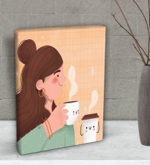 BK Gift Coffee Tasarımlı Dekoratif Mini Kanvas Tablo 15x20cm-29