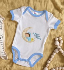 BK Kids Kişiye Özel Mavi Bebek Body Zıbın - Model 38