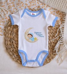 BK Kids Kişiye Özel Mavi Bebek Body Zıbın - Model 38