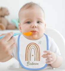 BK Kids Annem ve Babam Tasarımlı 2’li Mavi Mama Önlüğü-1