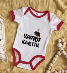 BK Kids Yavru Kartal Tasarımlı Kırmızı Bebek Body Zıbın-1