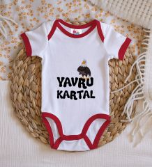 BK Kids Yavru Kartal Tasarımlı Kırmızı Bebek Body Zıbın-1