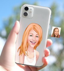 Kişiye Özel Bayan Karikatürlü iPhone 11 İnce Şeffaf Silikon Telefon Kapağı-37