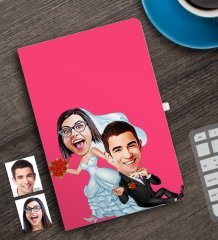 Kişiye Özel Evleniyoruz Karikatürlü Defter-2