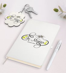 Kişiye Özel İç Mimar Beyaz Defter Kalem ve Anahtarlık Hediye Seti