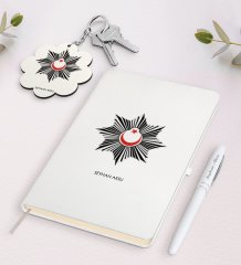 Kişiye Özel Polis Beyaz Defter Kalem Ve Anahtarlık Hediye Seti-1