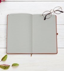 Kişiye Özel İsimli Turuncu Termo Deri Defter Model 10