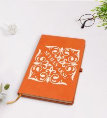 Kişiye Özel İsimli Turuncu Termo Deri Defter Model 10