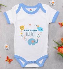 BK Kids Amcasının Erkeğe Tasarımlı Mavi Bebek Body Zıbın-1