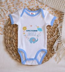 BK Kids Amcasının Erkeğe Tasarımlı Mavi Bebek Body Zıbın-1