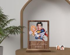BK Gift Kişiye Özel Sevgililer Karikatürlü Ahşap Standlı Biblo, Sevgililer Günü Hediyesi, Doğum Günü Hediyesi, Yıl Dönümü Hediyesi-22