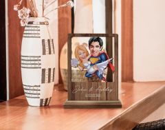 BK Gift Kişiye Özel Sevgililer Karikatürlü Ahşap Standlı Biblo, Sevgililer Günü Hediyesi, Doğum Günü Hediyesi, Yıl Dönümü Hediyesi-22