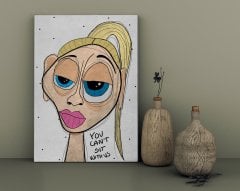 BK Home The Lazy People Collection Mean Girl Tasarımlı Kanvas Tablo 30x50cm-1