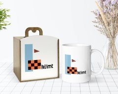 Kişiye Özel Ahşap Kutuda Klimt Style Tasarımlı Beyaz Kupa Bardak-1