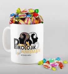 Kişiye Özel Psikolojik Danışman Kupa ve Haribo Şeker Hediye Seti