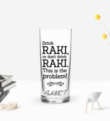 Kişiye Özel Renkli Baskılı Drink Rakı Tasarımlı Rakı Bardağı-1